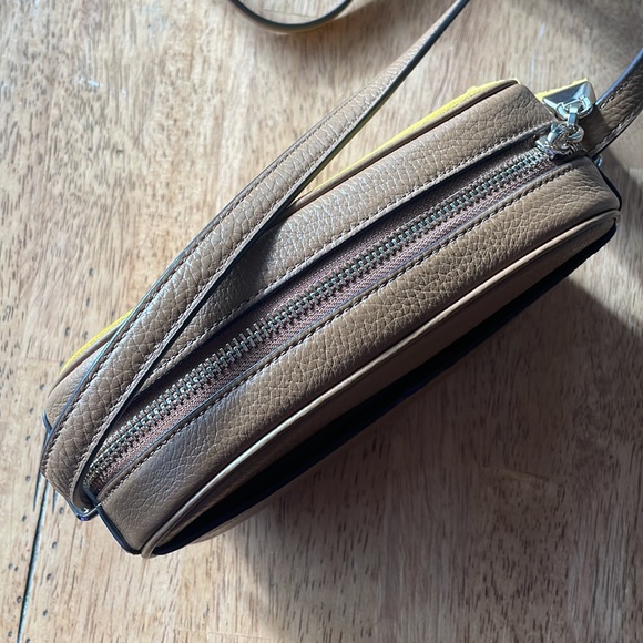 Kate Spade Mustard Suede & Brown Leather Camera Crossbody Bag - Picture 6 of 10